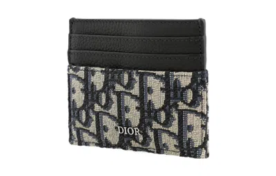 Dior Card Holder 'beige Black Oblique Jacquard'