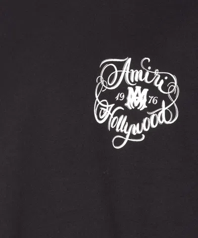 Amiri Graphic Print Crew Neck Short Sleeve Top In Black