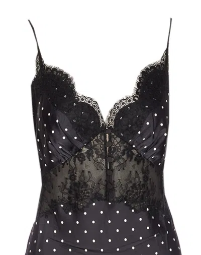 Self-portrait Self Portrait Polka Dot Long Dress In Black