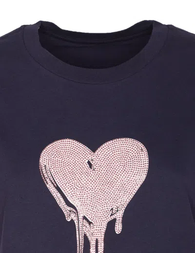 Zadig & Voltaire Womens Encre Walk Rhinestone-embellished Cotton-jersey T-shirt In Blue