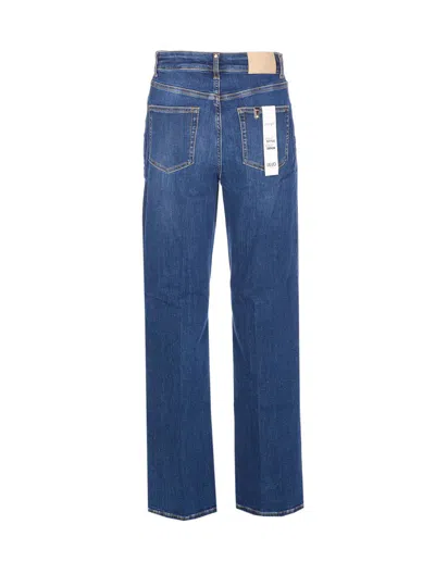 Liu •jo Liu Jo Logo Patch Straight Leg Jeans In Blue