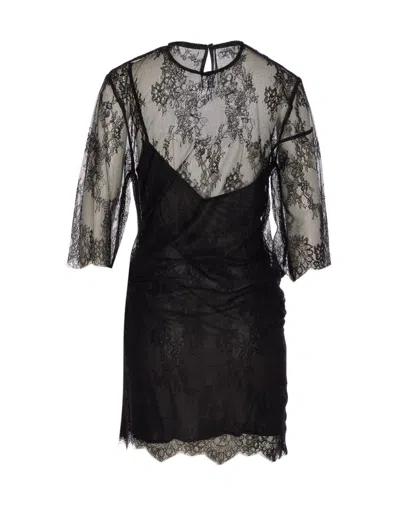 Liu •jo Chantilly Crystal Lace Mini Dress In Black