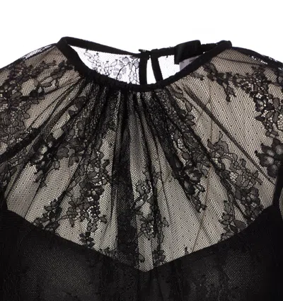 Liu •jo Chantilly Crystal Lace Mini Dress In Black