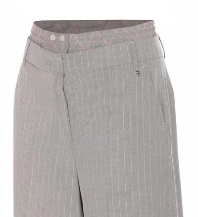 Liu •jo Striped Trousers In Gray