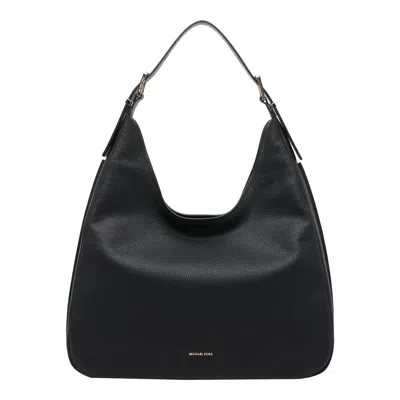 Michael Kors Nolita Large Pebbled Leather Hobo Shoulder Bag In Black