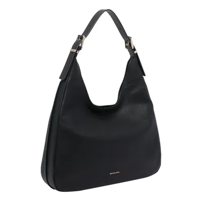 Michael Kors Nolita Large Pebbled Leather Hobo Shoulder Bag In Black