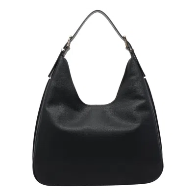 Michael Kors Nolita Large Pebbled Leather Hobo Shoulder Bag In Black