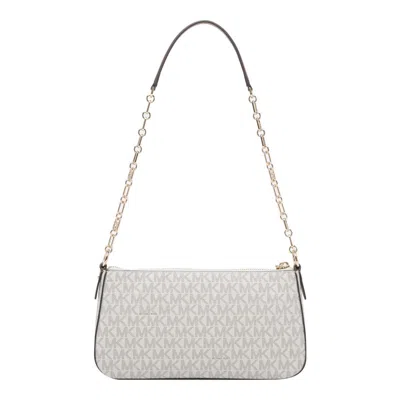 Michael Kors Chain Strap Leather Trim Shoulder Bag In Neutral