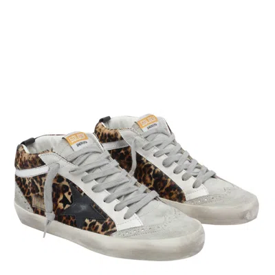 Golden Goose Mid Star Sneakers In Animalier Pony Skin In Multi