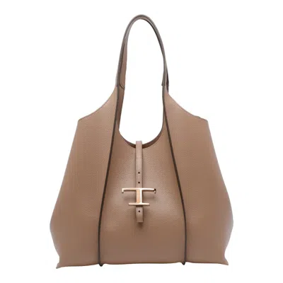 Tod's T Timeless Tote Bag In Brown