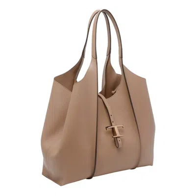 Tod's T Timeless Tote Bag In Brown