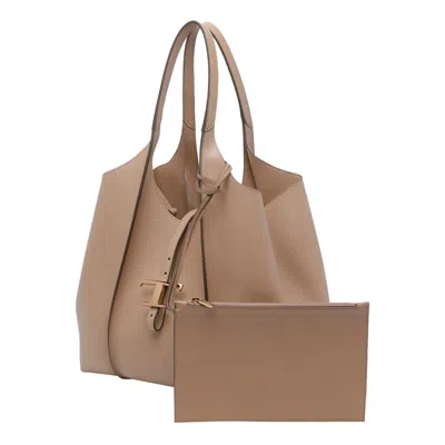 Tod's T Timeless Tote Bag In Brown