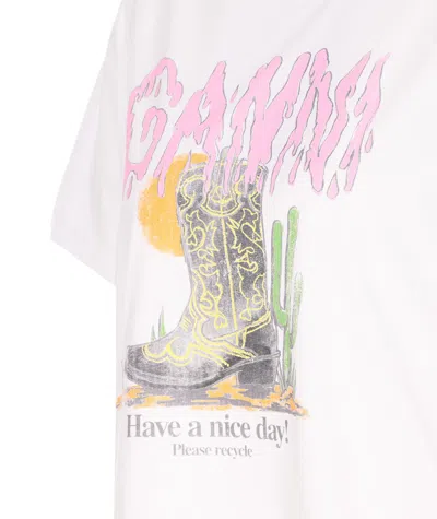 Ganni Women Vintage Wash T-shirt In White