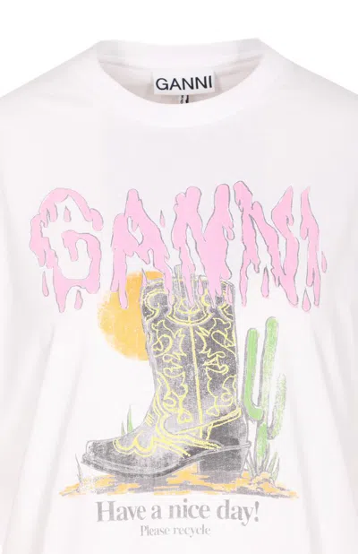 Ganni Women Vintage Wash T-shirt In White