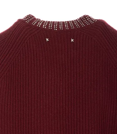 Golden Goose Women Embroidered Rhinestones Sweater In Red