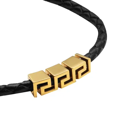 Versace Lobster Clasp Bracelet In Black