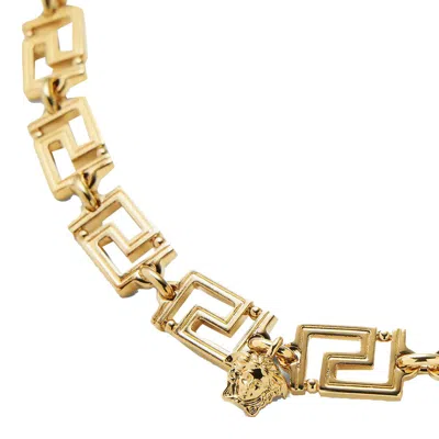 Versace Greca Chain Necklace In Gold
