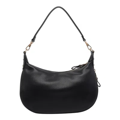 Liu •jo Logo Zip Shoulder Bag In Black
