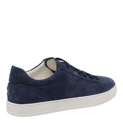 Tod's Suede Sneakers Round Toe Rubber Sole In Multi