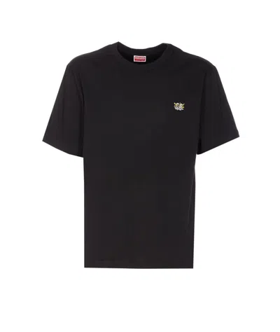 Kenzo Embroidered Crewneck T-shirt In Black