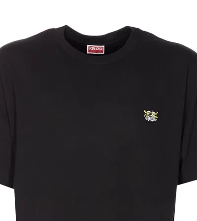 Kenzo Embroidered Crewneck T-shirt In Black