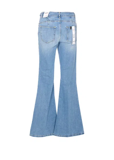 Liu •jo Belt-detail Flared Jeans In Blue