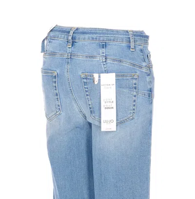 Liu •jo Belt-detail Flared Jeans In Blue