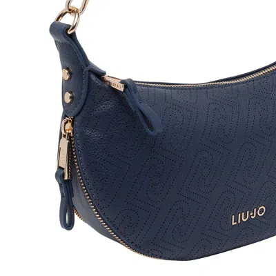 Liu •jo Liu Jo Embossed Print Blue Shoulder Bag
