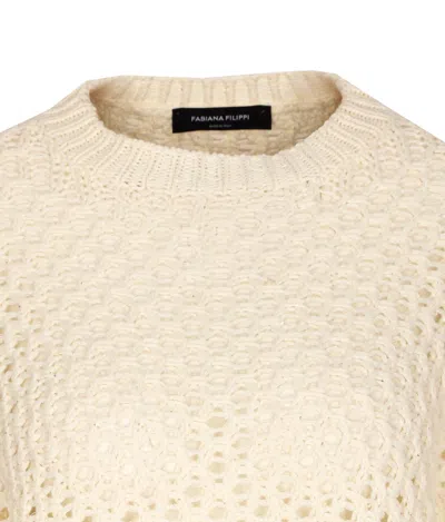 Fabiana Filippi Sequin-detail Crew-neck Sweater In Brown