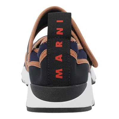 Marni Sneaker Mary Jane In Lycra Blu Scuro E Nera In Blue