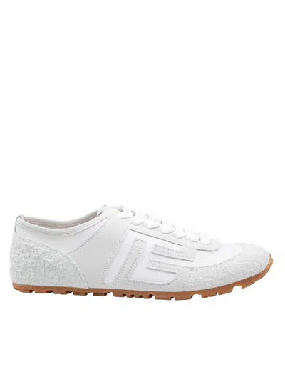 Balmain Racer 45 Trainers In Lambskin And Suede In White