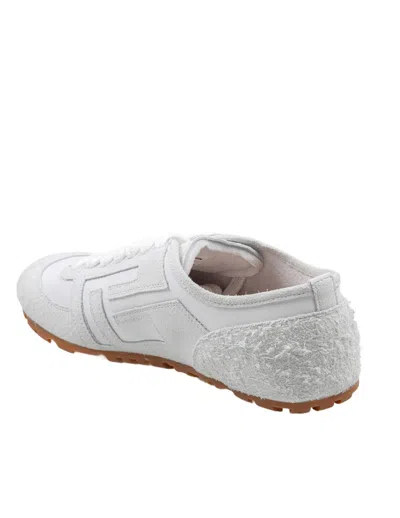 Balmain Racer 45 Trainers In Lambskin And Suede In White