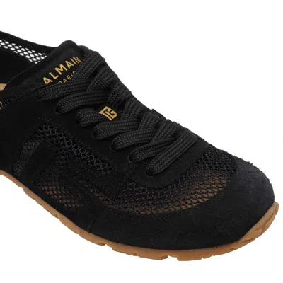 Balmain Suede Racer 45 Sneakers In Black