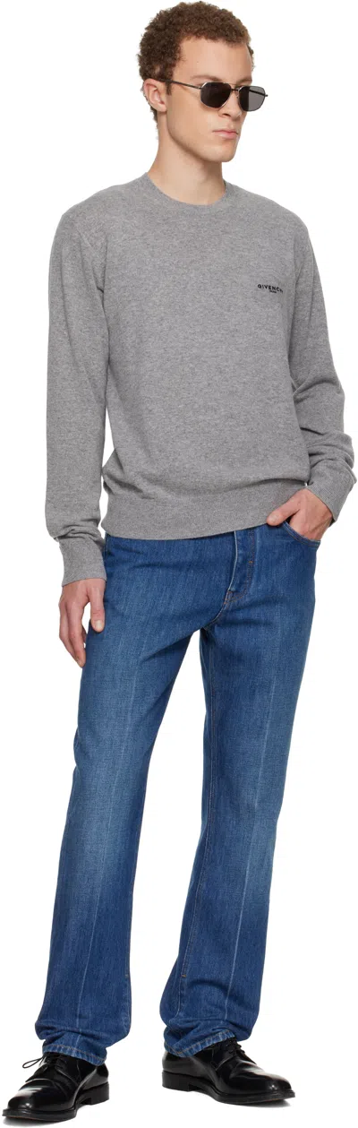 Givenchy Straight Fit Shadow Washed Jeans With Crease Effect In Blue