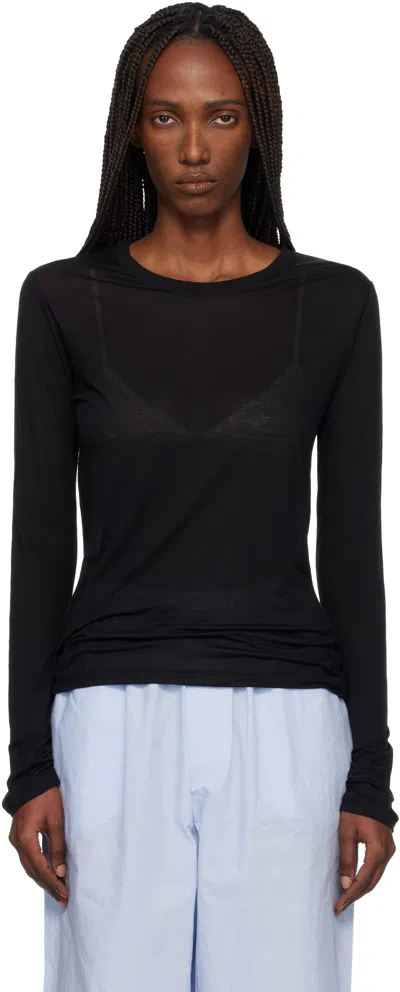Baserange Black Long Sleeve T-shirt In Black