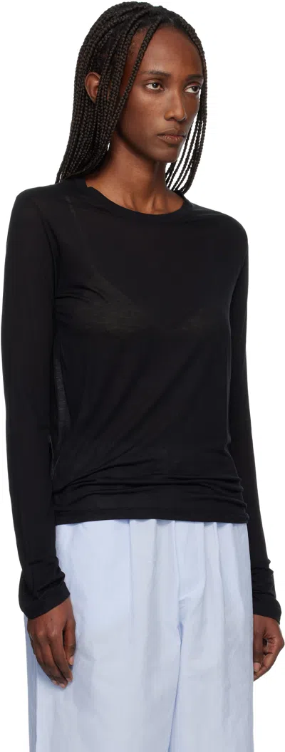 Baserange Black Long Sleeve T-shirt In Black