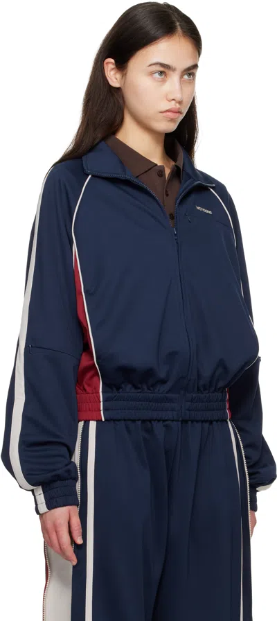 We11 Done Navy Color-block Track Jacket In Blue