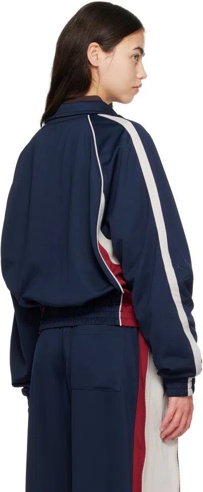 We11 Done Navy Color-block Track Jacket In Blue
