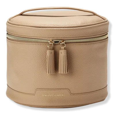 Tartan + Twine Tan Round Train Case In Brown