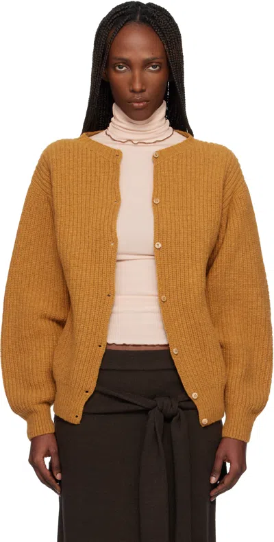 Baserange Long-sleeved Cardigan Sweater In Yellow