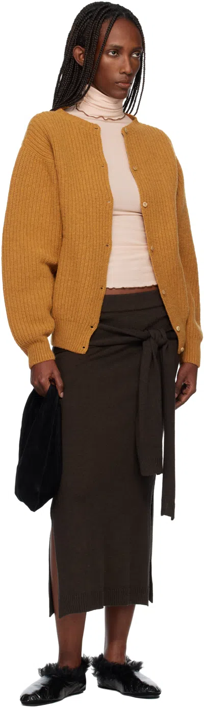Baserange Long-sleeved Cardigan Sweater In Yellow