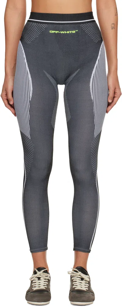 Off-white Gray Race Logo Arrow Seamless Leggings In Multi