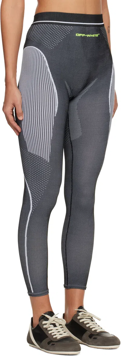 Off-white Gray Race Logo Arrow Seamless Leggings In Multi