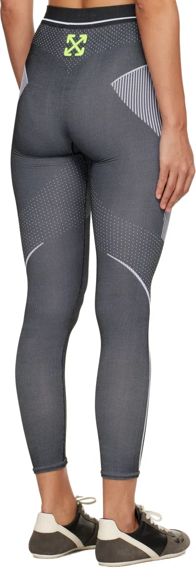 Off-white Gray Race Logo Arrow Seamless Leggings In Multi