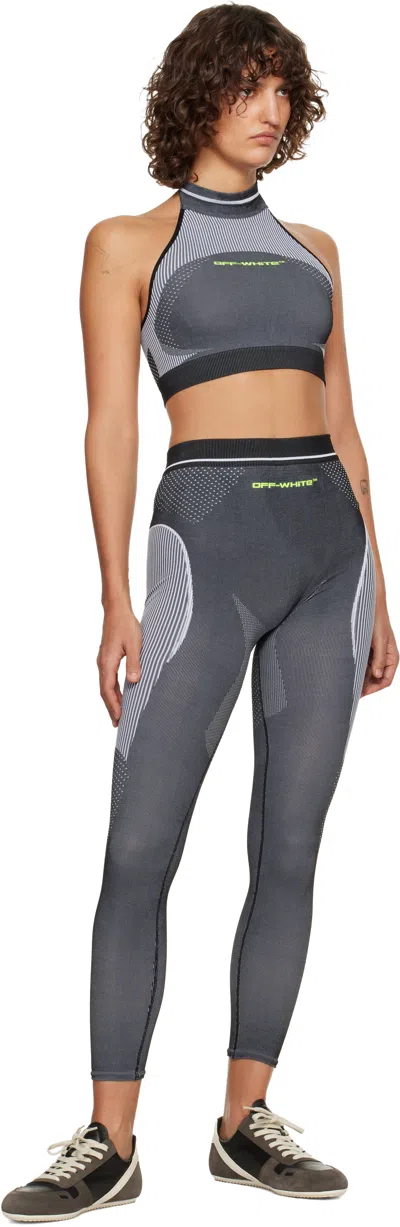 Off-white Gray Race Logo Arrow Seamless Leggings In Multi