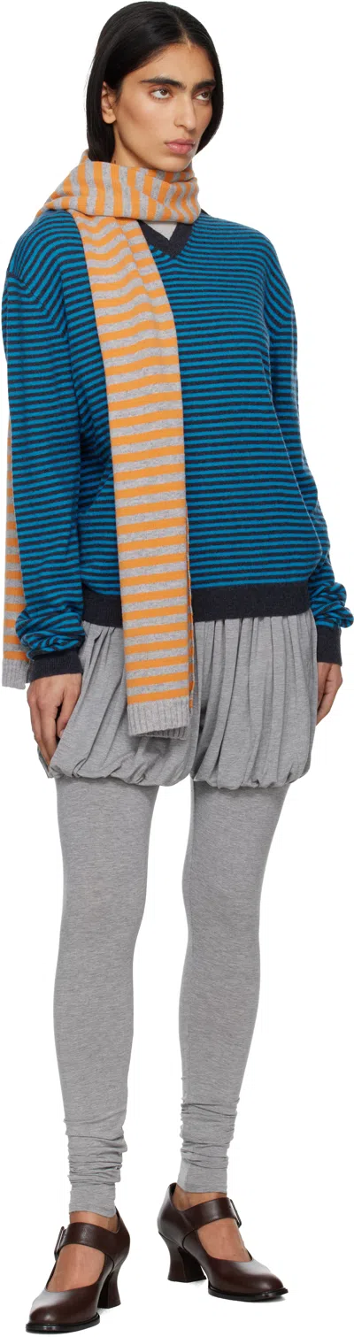 Paloma Wool Gray & Orange Bela Scarf In Multi