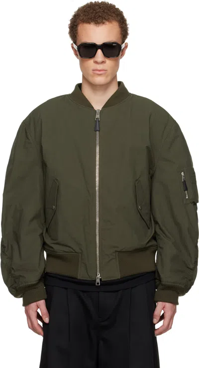 Givenchy Logo-print Cotton-blend Bomber Jacket In Green
