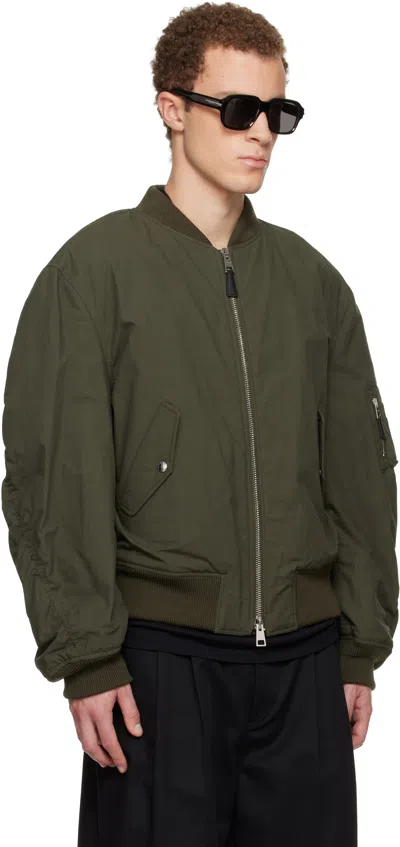Givenchy Logo-print Cotton-blend Bomber Jacket In Green