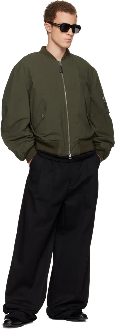 Givenchy Logo-print Cotton-blend Bomber Jacket In Green