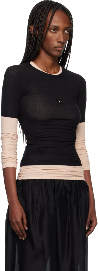 Baserange Black Heart T-shirt In Black